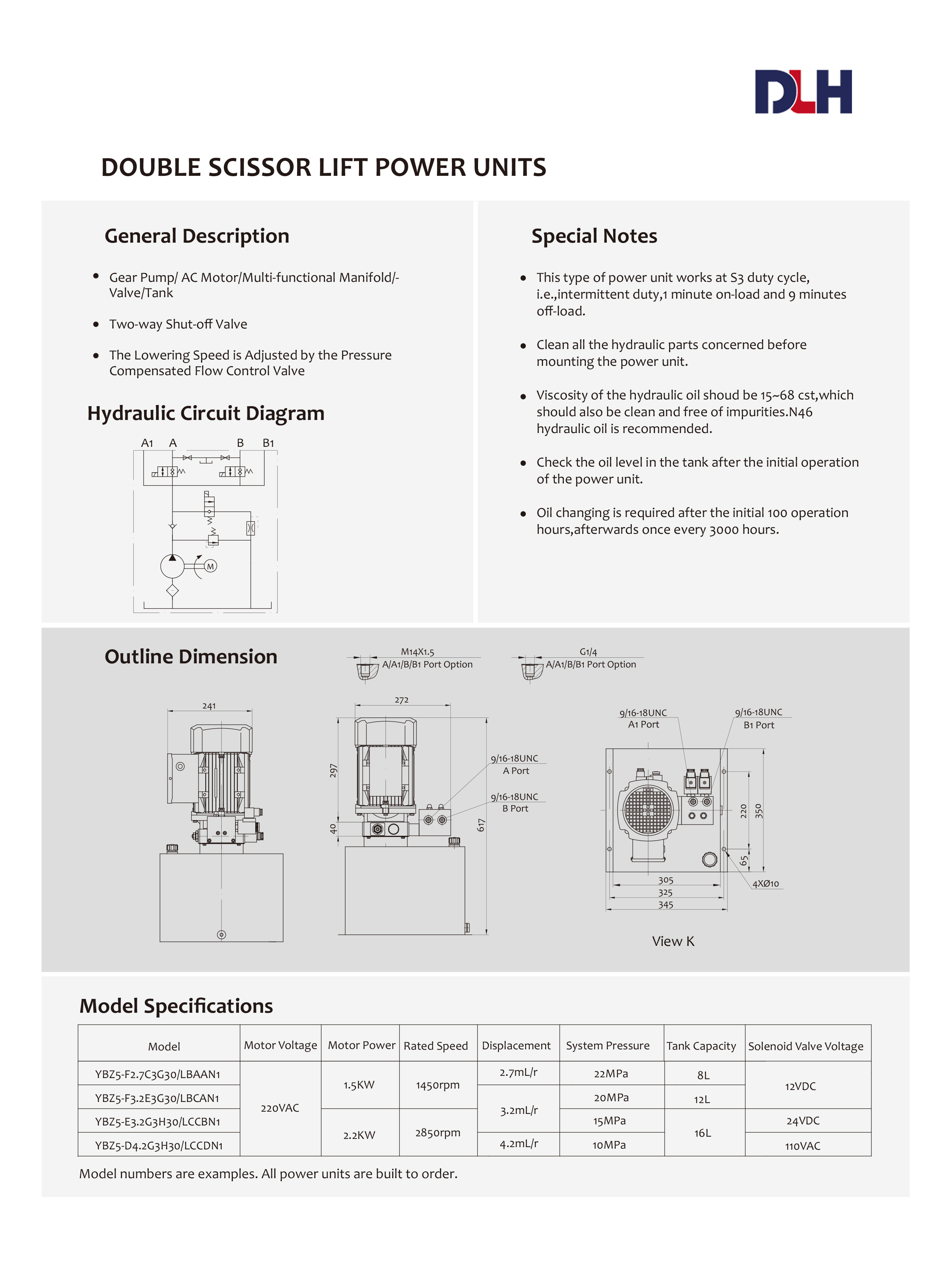 Double Scissor Lift Power Units