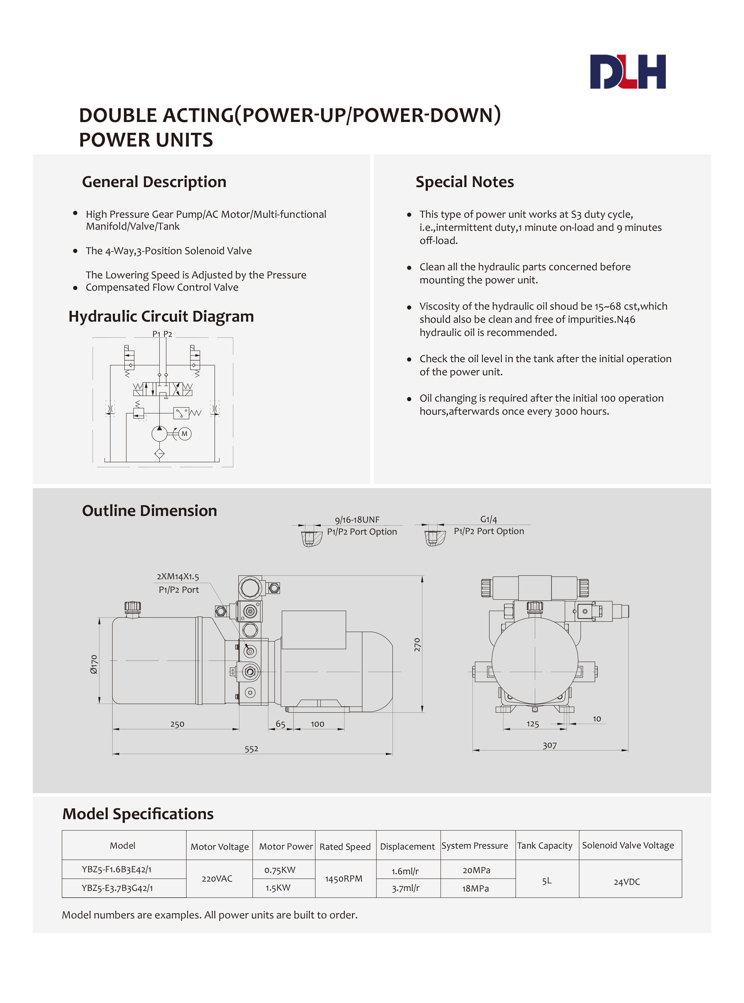 Double Acting (Power-UP/Power-Down) Power Units