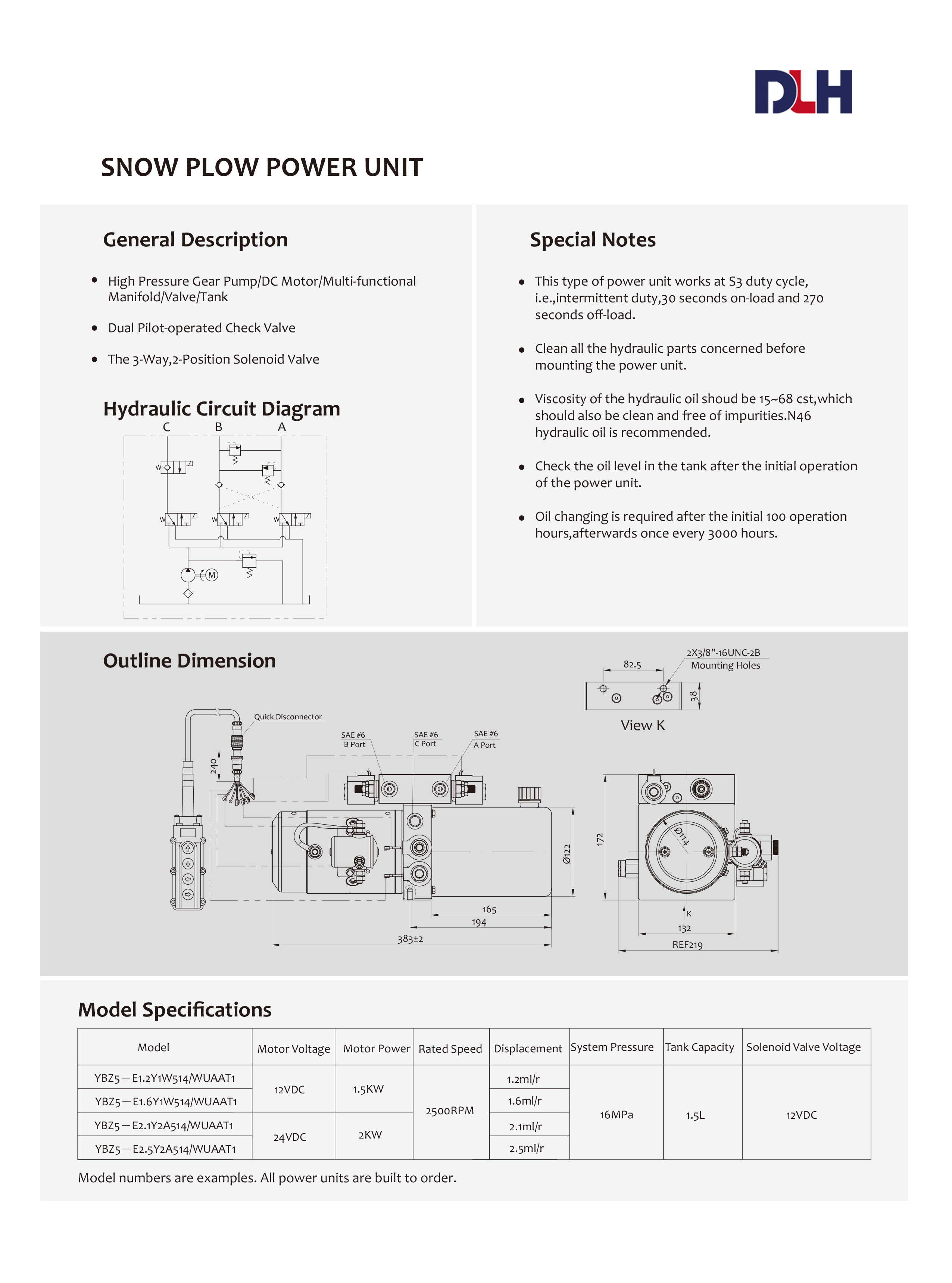 Snow Plow Power Unit