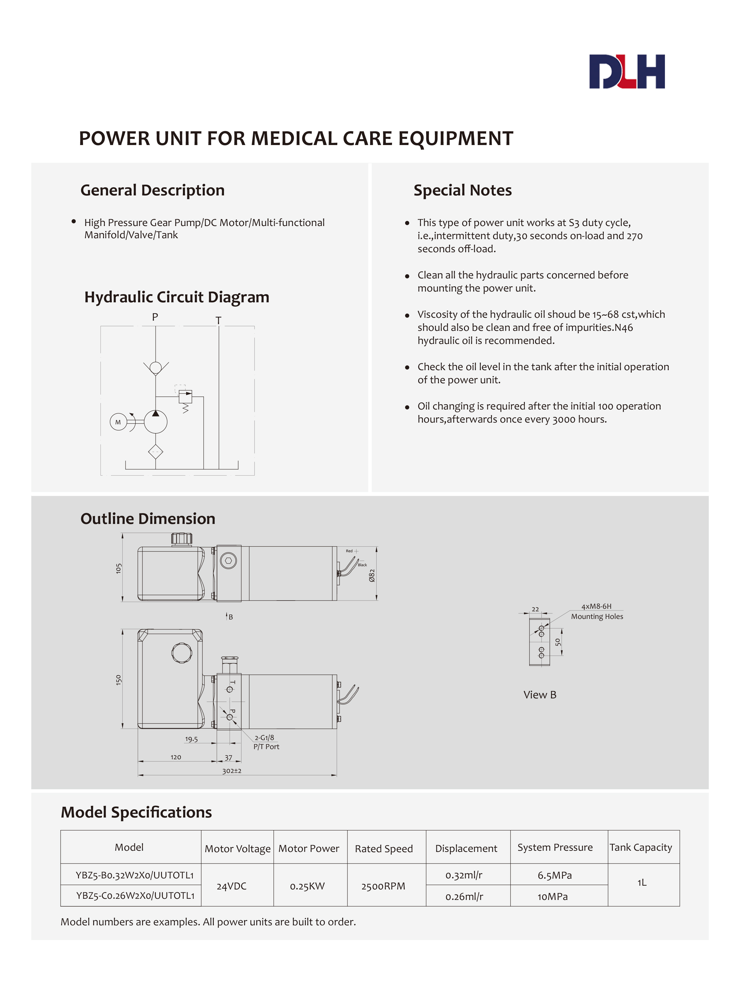 Power Unit for Medical Care Equipment